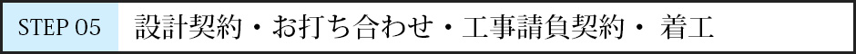 STEP05 設計契約・お打ち合わせ・工事請負契約・ 着工